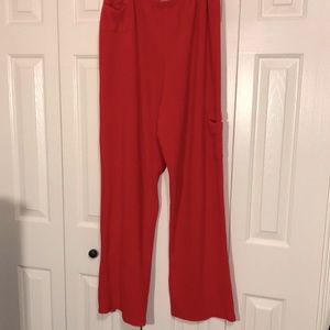 Red fleece pull on pants XL